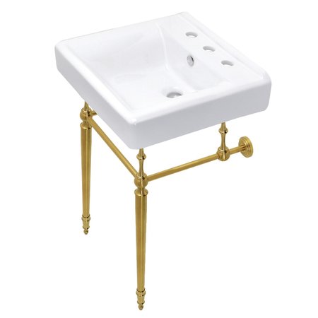FAUCETURE KVPB2018W87 Edwardian 20" Console Sink Set, Brushed Brass KVPB2018W87